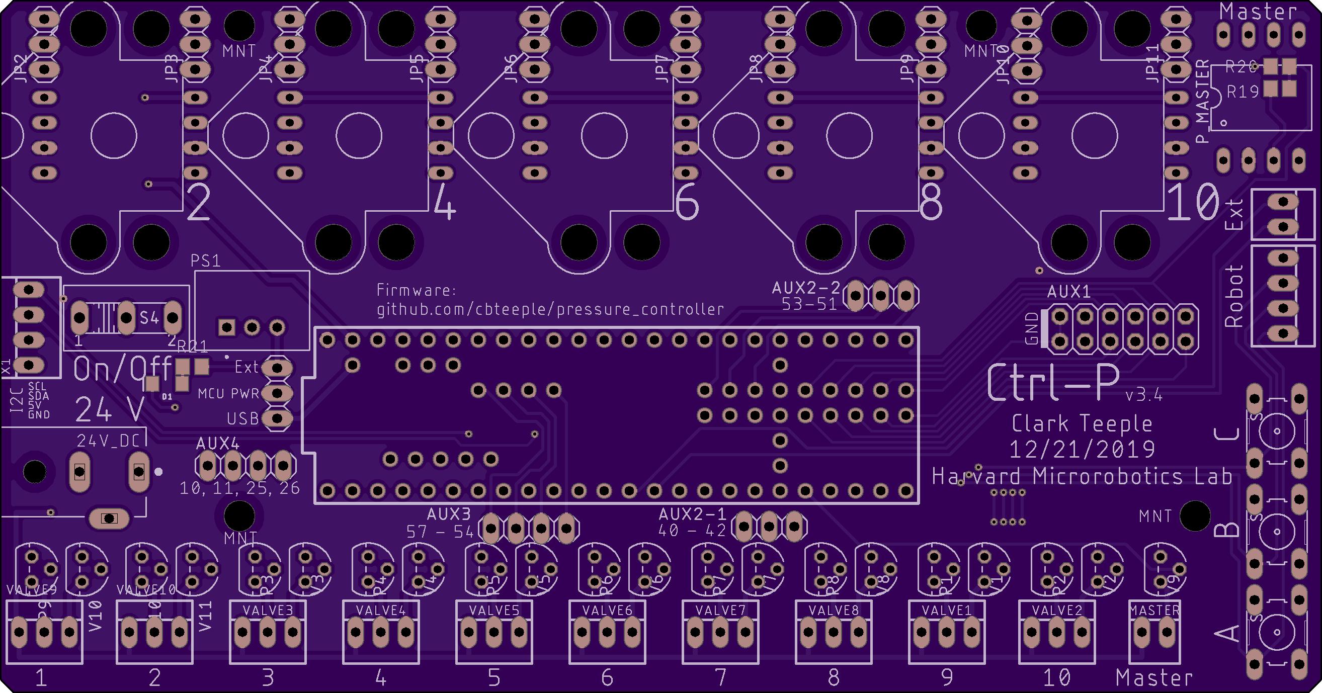 Top view of the PCB