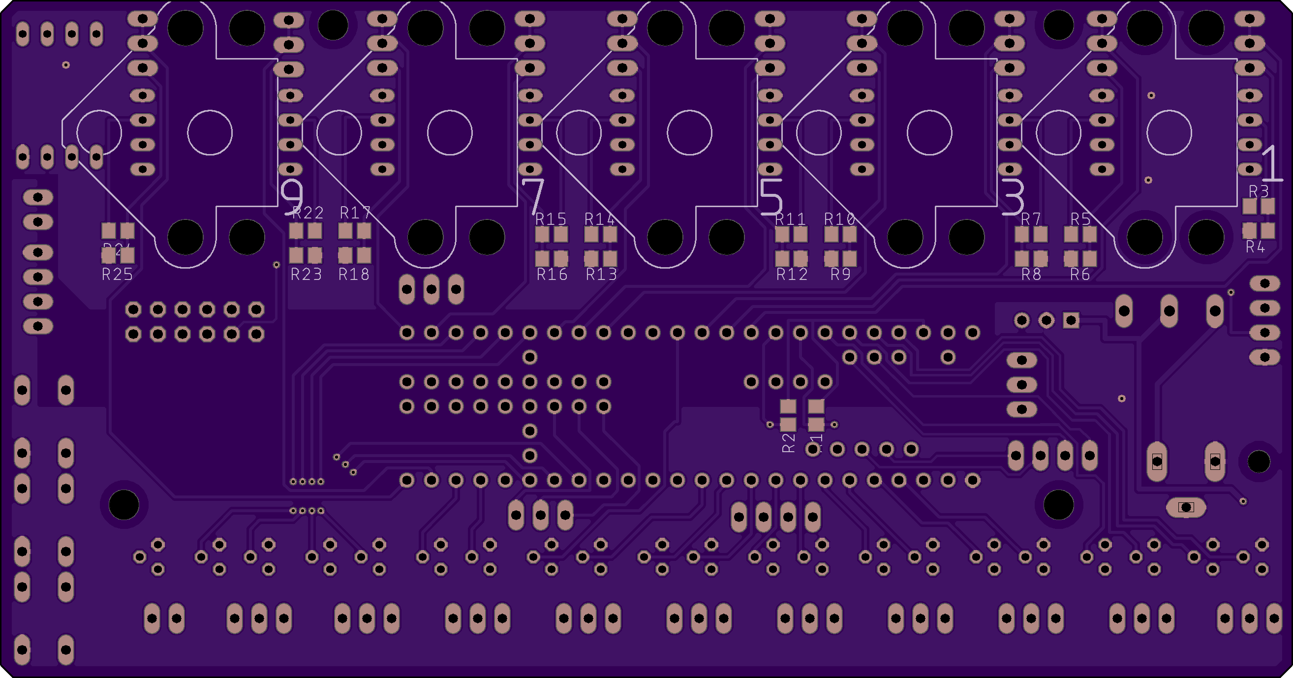 Bottom view of the PCB